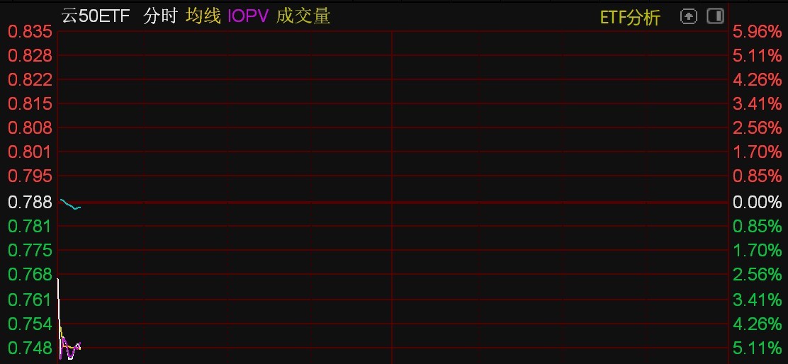 云计算概念股开盘走弱云50ETF跌逾5%(图1)